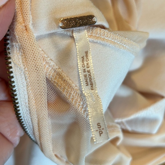 Free People Monarch Mesh Inset Long Sleeve Zip Back Top Women’s SZ S Ballet Pink - Picture 8 of 9